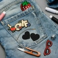 thumbnail image 6 of Uxcell 30 Pcs Heart Shaped Iron on Patches Embroidered Sew Patches Appliques for Clothing Repair Black 1.57"x1.38", 6 of 6