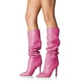 thumbnail image 2 of YDN Womens Classic Stiletto Thin Heel Knee High Boots Pointy Closed Pointy Toe Tall Boots Daily Office Dressy Causal Shoes Size 15 Pink, 2 of 4