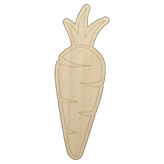 Carrot Vegetable Wood Shape Unfinished Piece Cutout Craft DIY Projects - 4.70 Inch Size - 1/8 Inch Thick