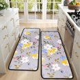 thumbnail image 4 of Kitchen Rugs Sets Of 2,Pioneer Flower Floral Print Pattern Anti Fatigue Kitchen Mat Rugs Non Slip Washable,Decorative Kitchen Floor Mats for Kitchen,Sink,Laundry,17"x47"+17"x47", 4 of 5