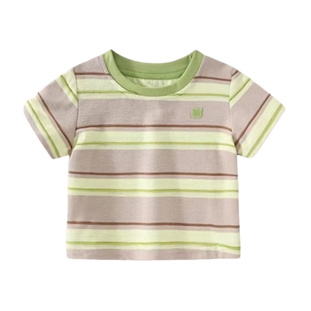 Splozh Tee Garçon Mignon Été Graphique Tee Décontracté Garçons Mode Dessin Animé Garçon Chemise à Manches Courtes Garçon Chemise à Enfiler, Vert, 3-4 Ans