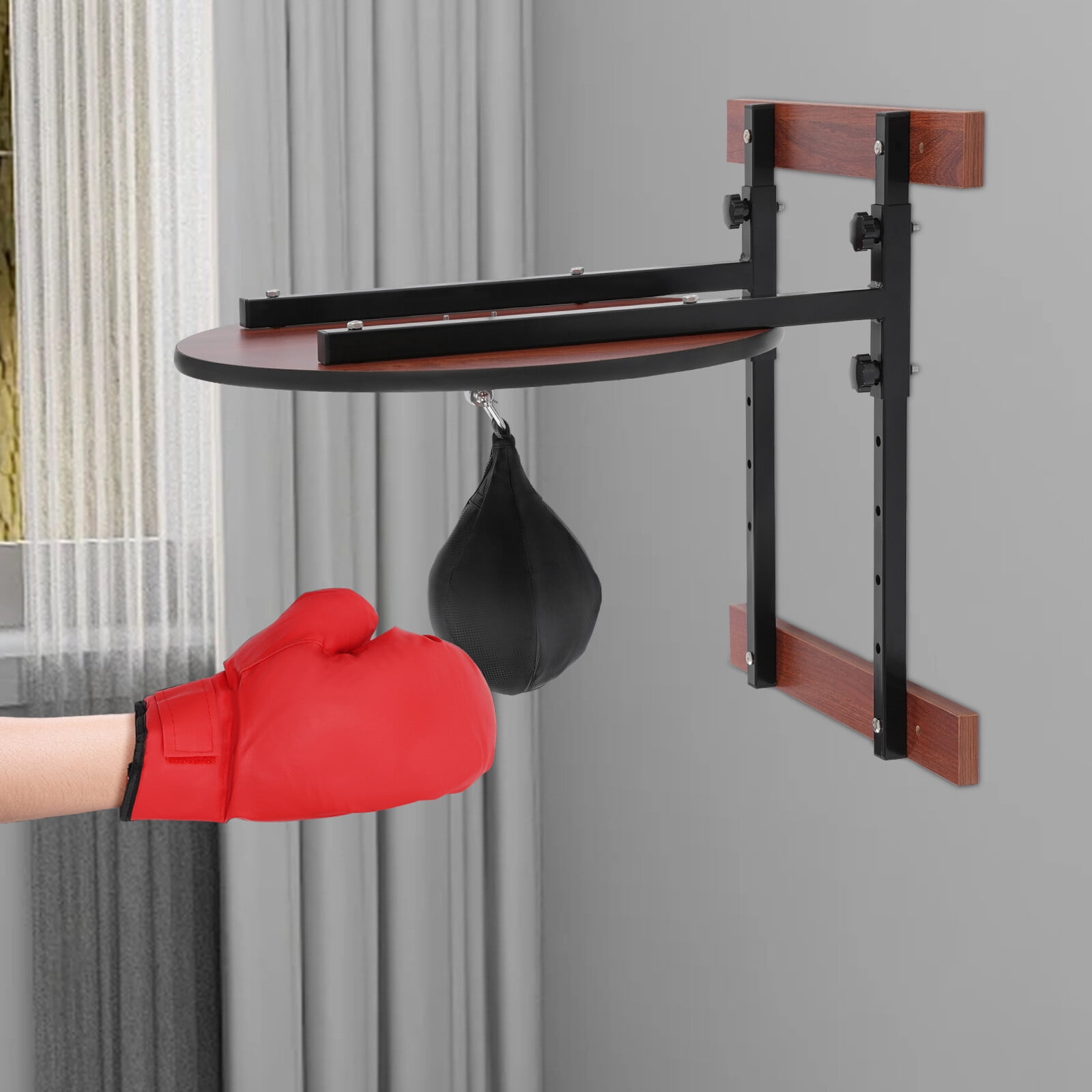 Adjustable Speed Bag, Heavy Duty Wall Mounted Boxing Speed Ball, PU Training Bag for Reaction Hand Eye Coordination Practice