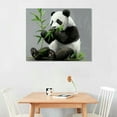 thumbnail image 3 of Nawypu Panda Canvas Wall Art Panda Picture Prints with Flower Cute Animal Painting for Living Room Kids Room Bedroom Ideal Gift Artwork Framed, 3 of 5