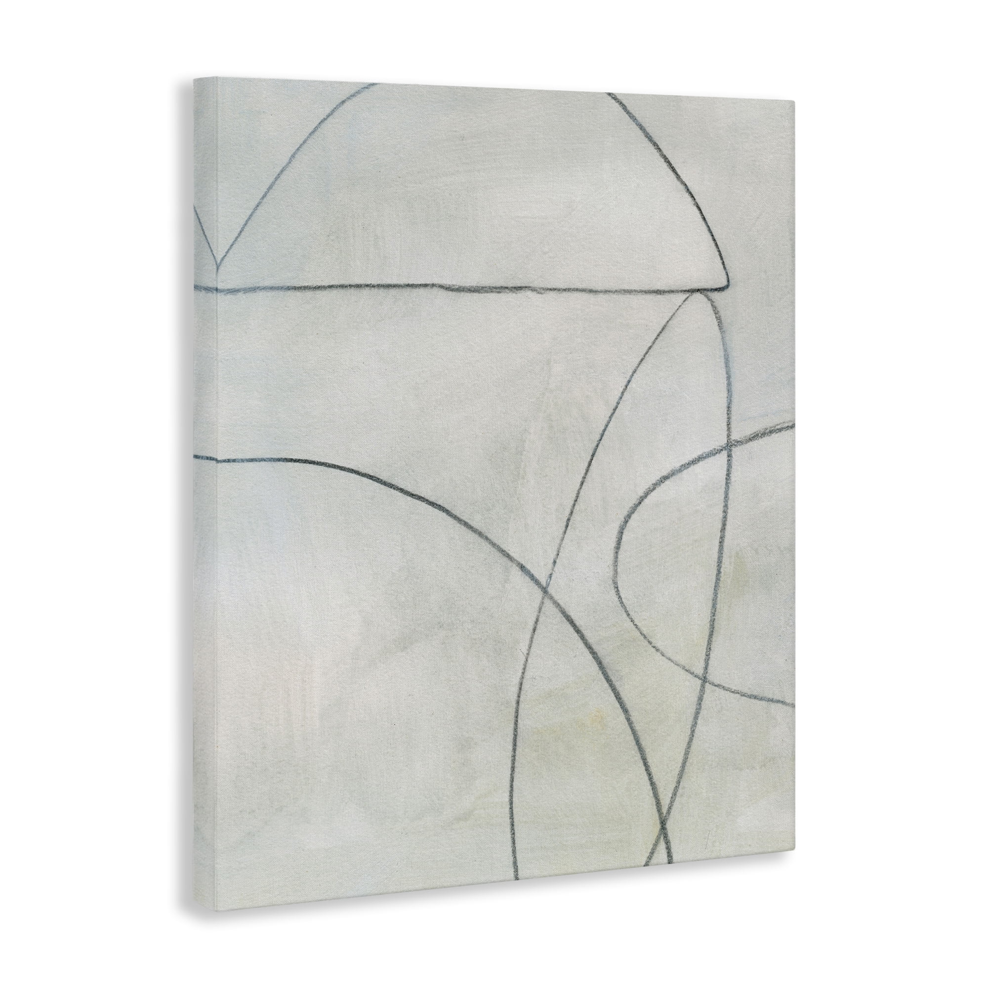 Stupell Industries Shapes Sketch on Grey Abstract Drawing Gallery Wrapped Canvas Art Print Wall Art, 30 x 40