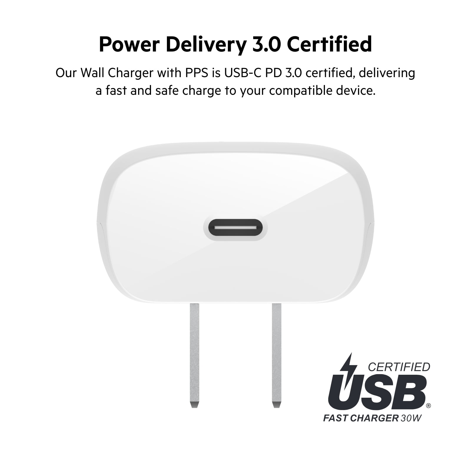 Belkin 30W USB-C Wall Charger, USB-C Power Delivery, PPS Fast Charging for iPhone 16, 16 Plus, 16 Pro, 16 Pro Max, iPhone 15, 15 Pro, Galaxy S25, iPad, AirPods, Nintendo Switch 2 & More - White