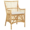 thumbnail image 5 of Safavieh Zorianna Bohemian Rattan Dining Arm Chairs, White / Natural, 5 of 8