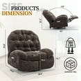 thumbnail image 2 of Lnsenfin Oversized Power Swivel Rocker Recliner Chair for Adults Chenille for Living Room,Brown, 2 of 7