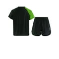 thumbnail image 2 of Rswnyirn Kids Boys Boxing Costume Boxing Jersey Sports T-shirts with Muay Thai Boxer Shorts Set Green 10, 2 of 5
