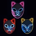 thumbnail image 2 of Cateissary MÁSCARA de Halloween Anime Demon Slayer Protector facial LED Decoración facial brillante Fiesta de cosplay Accesorios de disfraces Kits de decoración para fiestas, 2 of 5