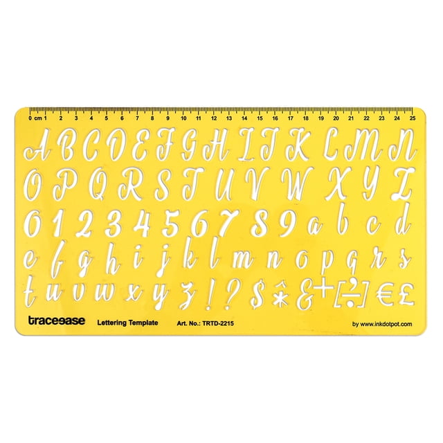 Traceease Outils de Dessin de Modèle de Lettrage d'Alphabet Pochoirs de Lettre d'Alphabet de Cas-Hauts Inférieurs