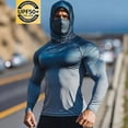 thumbnail image 4 of Viluyesy Men's UPF 50+ Sun Shirt, Lightweight Breathable Quick-Drying UV Protection Rash Guard Tops for Outdoor Hiking D Blue M, 4 of 7