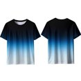thumbnail image 7 of ZUKMRJPC Mens Workout Tops Short Sleeve Crewneck Fashion Gradient Color Summer Tops Casual Lightweight Gym Athletic T Shirts Unisex, 7 of 7