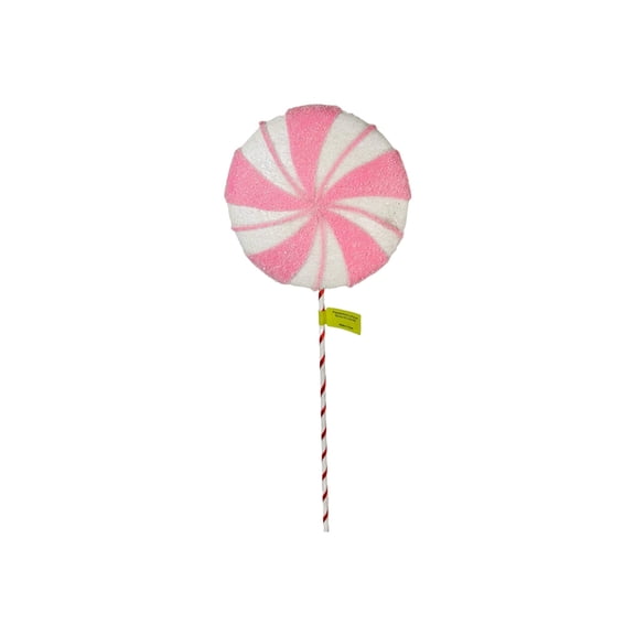 21"x6" Peppermint Lollipop Spray in White  Pink by TCT Crafts - Sweet Holiday Decor-85774PK