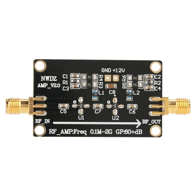 Amplificador De Banda Ancha RF LNA 0,1 M-2G Ganancia 60dB, Módulo De Amplificación De Dos Etapas Para Detección De Señal Débil