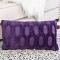 thumbnail image 3 of Home Soft Things 2-Pc Tatami Embroidery Plush Faux Fur pillow covers - Blackberry Wine - 14"x26", 3 of 8