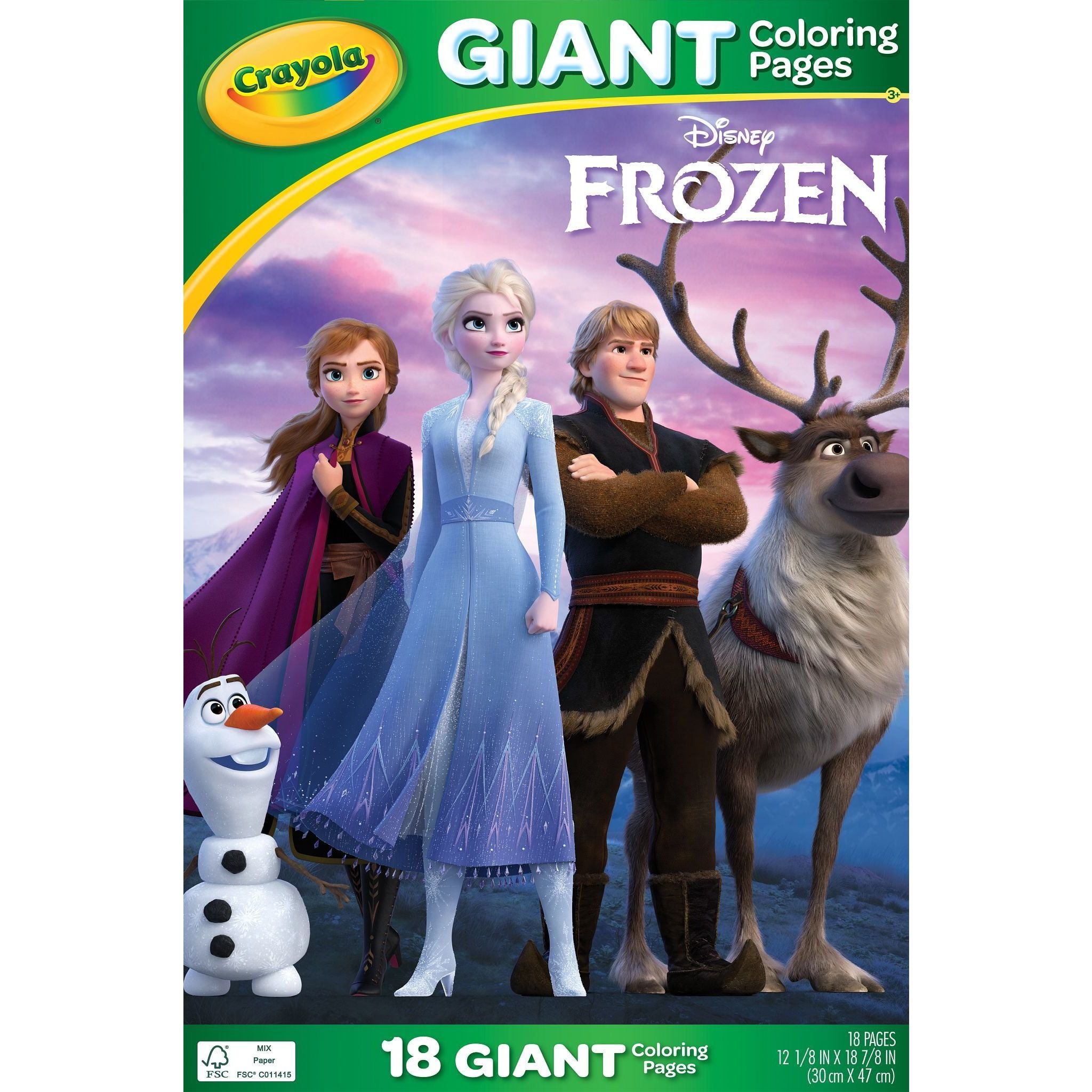 Crayola Frozen Giant Coloring Pages, 18 Coloring Pages, Gift for Kids