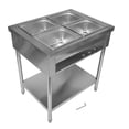 thumbnail image 5 of GELUOXI 4-Pan Commercial Food Warmer, 4 x 1/2 Pans Electric Steam Table, 1500W Professional Buffet Catering Food Warmer with Shield Undershelf Wheels, Stainless Steel Server for Party Restaurant, 5 of 9