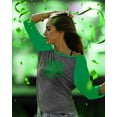 thumbnail image 4 of Tstars Womens Irish Green Clover Heart Gift for St Patricks Day Beautiful Shirts Gift for Her Irish Shirt Pride Proud Irish 3-4 Women Sleeve Baseball Jersey Shirt, 4 of 6