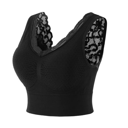 

Sports Bras for Women Thread French Beautiful Back Lace Solid Color Yoga Bra