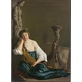 thumbnail image 2 of Paulus Bor 14x18 Black Ornate Wood Framed Double Matted Museum Art Print Titled - The Disillusioned Medea (ca. 1640), 2 of 5