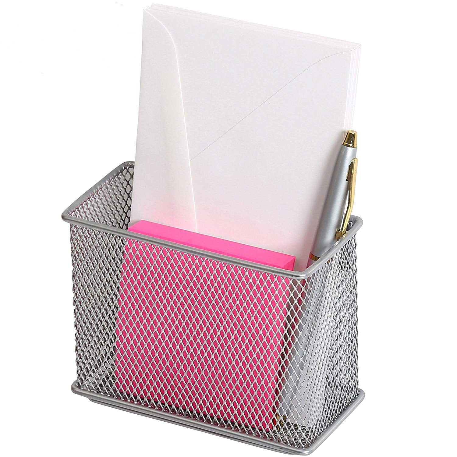 Pro Space Storage Basket Metal Mesh Office Supplies Holder