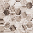 thumbnail image 3 of The Tile Life Honeycomb Beige Wood Look Matte Glass Mosaic Wall Tile 12x12 in 1-Piece, 3 of 13