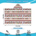 thumbnail image 2 of Red and Green Christmas Snowman Pattern Hooded Bath Towel，50"x30" for Ages 3 To 12 Kids, Quick Dry Lightweight Soft Microfiber Hood Beach Towel Cover Up for Kids, 2 of 7