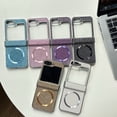 thumbnail image 6 of Magnetic for Samsung Galaxy Z Flip 7 Case, Glitter Bling Phone Case, Shockproof Sparkly Cute Women Girls Cover Support Wireless Charging for Samsung Galaxy Z Flip 7 Hinge Protection Case, Gold, 6 of 9