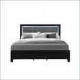 thumbnail image 2 of Bedroom Set 5-Piece Queen Modern Black Wood with Upholstered Headboard, LED Lights | Black | Combo Dressers, 2 of 6