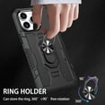 thumbnail image 5 of Feishell Case for iPhone 12 Pro / iPhone 12,Shockproof Anti-Fingerprint Hybrid Armor Cover with 360° Rotation Finger Ring Holder Kickstand Magnetic Car Mount Rugged Protective Phone Case,Black, 5 of 10