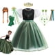 thumbnail image 2 of Vestido de princesa Anna de Frozen de Disney para niñas, vestido de graduación de malla con manga abullonada, Cosplay de Navidad, disfraces de fiesta de cumpleaños de reina de la nieve Fivean unisex, 2 of 2