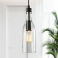 thumbnail image 2 of LNC Oil-Rubbed Brown Wood Linear Mini Pendant with Clear Glass, Farmhouse Kitchen Light, 2 of 11