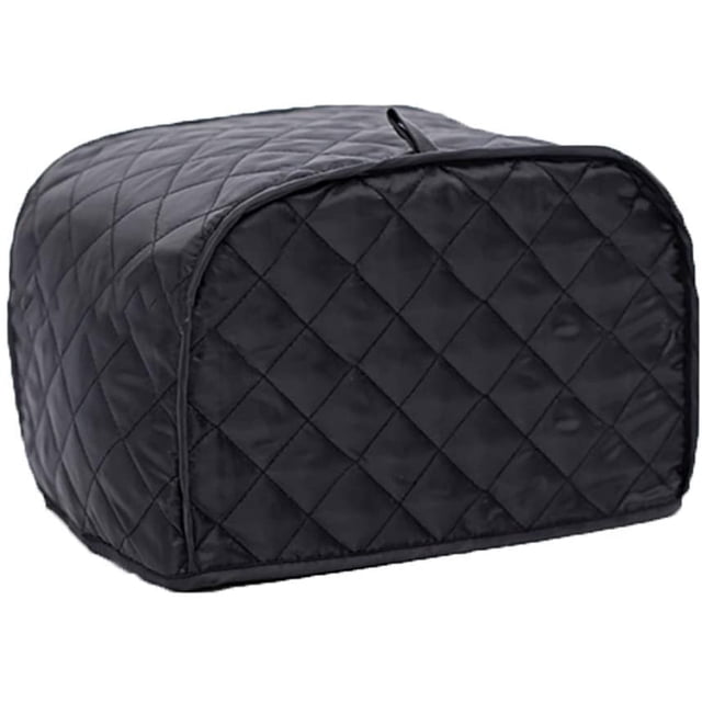Toaster Appliance Cover Polyester Bread Toaster Cover Bakeware Protector Dust and Fingerprint Protection Two/Four Slices (4 Slice, Black)