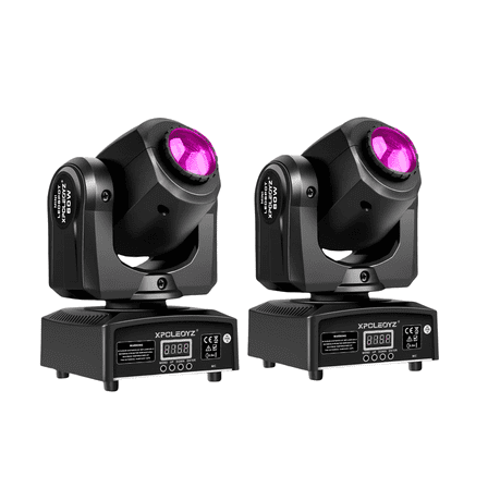 Stage Lights Moving Head Lights 8 Gobos 8 Colors 11 Channels 60W Spotlights DMX 512 with Sound Activated for Wedding DJ Party Stage Lighting 2PCS