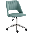 thumbnail image 1 of Green Velvet Swivel Office Chair - Mid-Back Task Chair with Adjustable Height & Breathable Design for Home & Desk Use - 19.3" x 23.6", 1 of 7