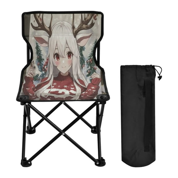 WOBOGO The Antler Lass Camping Chair Convenient Four Corner Backrest Folding Stool Can Hold Up to 220lbs