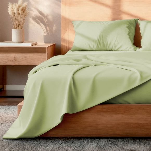 Dreamlab Juego de Sábanas Lisas de Lujo Microfibra Ultra Suaves y Transpirables Verde Olivo Matrimonial 4 Piezas
