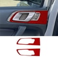 thumbnail image 1 of Real Bright Soft Car Interior Carbon Fiber Sticker Decoration2Pcs Red Carbon Fiber Interior Rear Door Handle Cover For Ford RangerAuto Car Protection Interior Accessories, 1 of 8