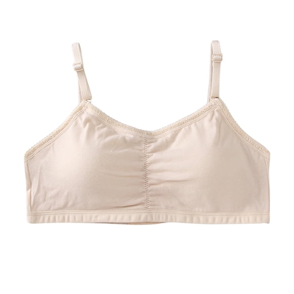 Girls Soft Training Bust Wrap Solid Color Non‑Wire Comfortable Growing‑Period Sling Bra