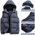 thumbnail image 2 of Chaleco acolchado de invierno para hombre con capucha extraíble para exteriores, 2 of 5