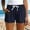 Dark Blue, variant on Shorts for Women Mesh Fabric with Pockets High Waisted Stretch Knee Length Shorts for Women Summer Walking Swim Shorts Mint Green,XS