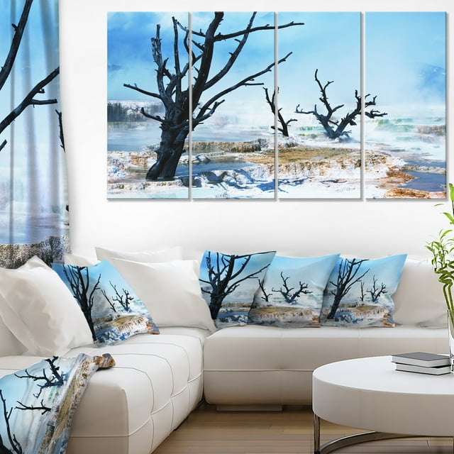 Beautiful Land with Large Dry Trees - Extra Large Landscape Canvas Art
