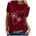 thumbnail image 2 of DPTALR T-Shirt Décontracté à Manches Courtes Imprimé Lettres Col Rond Ample pour Femmes, 2 of 6