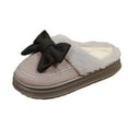 thumbnail image 6 of House Slippers Women Men Non-Slip Slip-on Round Toe Flats Casual Versatile Bow Fall Winter Outdoor Indoor Warm Slippers Home Slippers, 6 of 10