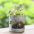 thumbnail image 3 of Whimsical Resin Planters for Creative Home Decor - Fun Cartoon Design with Miniature Landscape and Multiple Succulents, 3 of 3