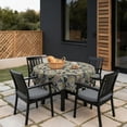 thumbnail image 5 of Outdoor/Indoor Round Tablecloth, Patio Stain Resistant Table Covers with Umbrella Hole and Zipper for Patio Garden Buffet Table Decoration, 60 Inch,Paisley Sapphire Blue, 5 of 6