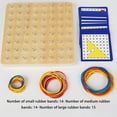 thumbnail image 4 of Tholdsy Wood Geoboard Mathematical Graphical with 23Pcs Geometric Pattern Puzzles Toys Bands Cards Shape Latex for Kid Type2, 4 of 6