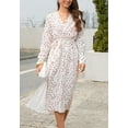 thumbnail image 2 of Floral Print Slit Dress, Off White, Large, 2 of 5
