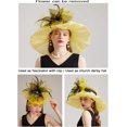 thumbnail image 2 of Women's Kentucky Derby Church Dress Hat Wide Brim Leaf Flower Bridal Shower Hat, 2 of 5