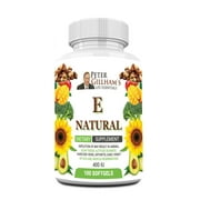 Natural Vitamin E 400IU, 100 Softgel Capsules, Antioxidant and Skin Support, Gluten Free, Made in USA Peter Gillham's Life essentials